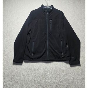 Free Country Mens Softshell Jacket Black Full Zip Fleece Lined Large